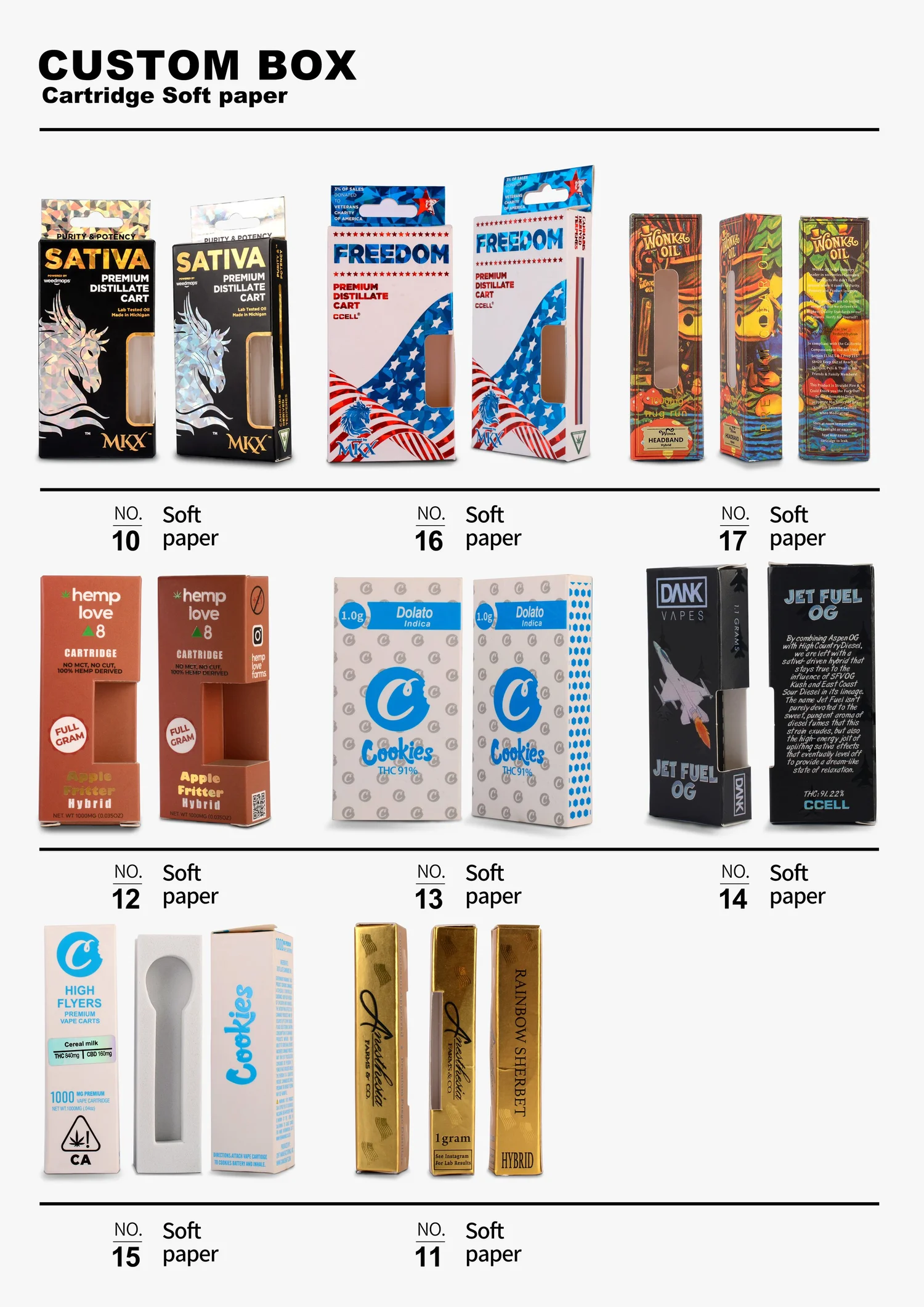 Custom cartridge in soft-paper packaging