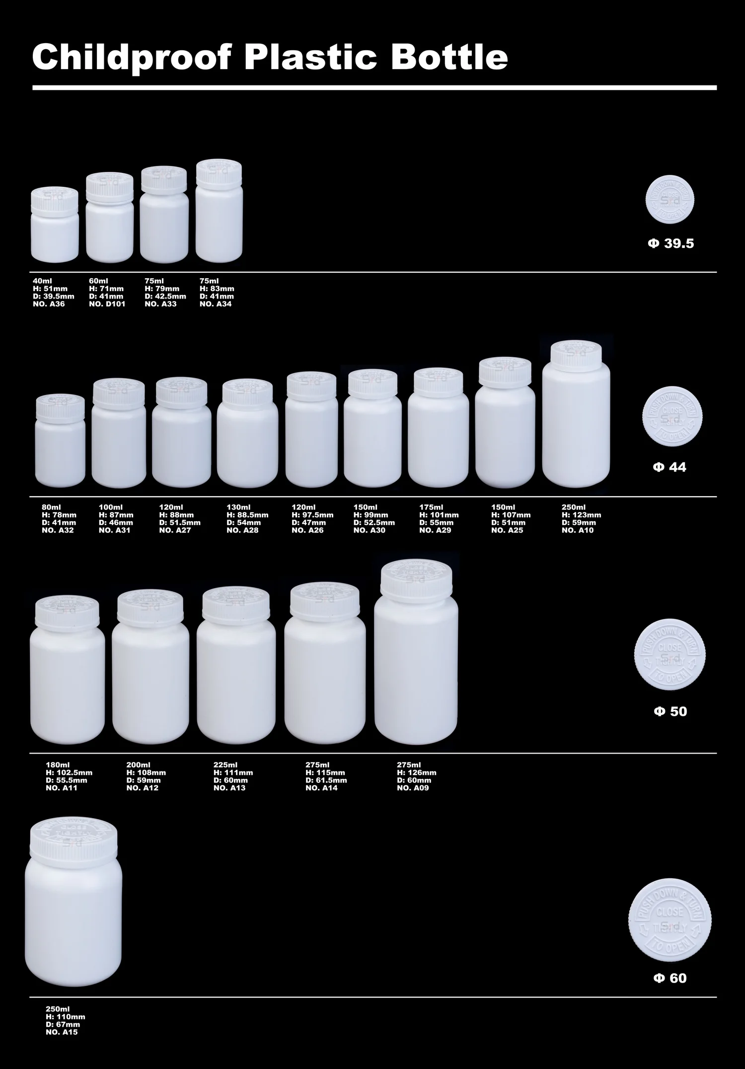 Childproof plastic bottle